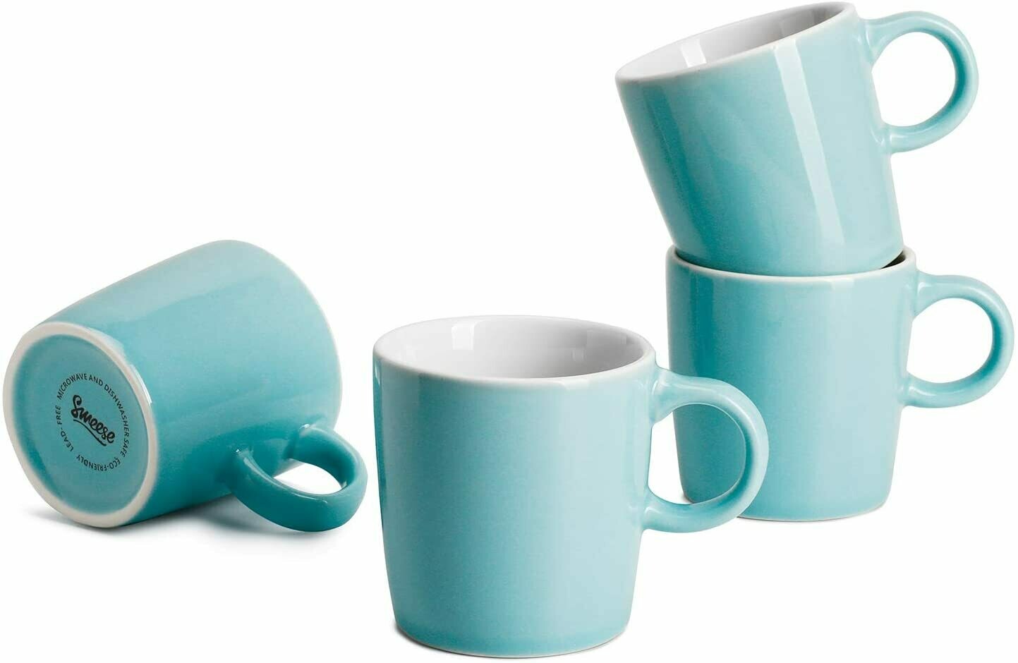 Porcelain Espresso Cups - 3.5 Ounce - Set of 4, Turquoise