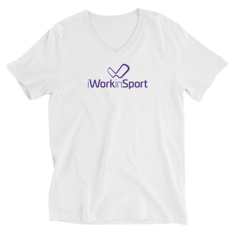 iWiS logo (purple) Unisex Short Sleeve V-Neck T-Shirt