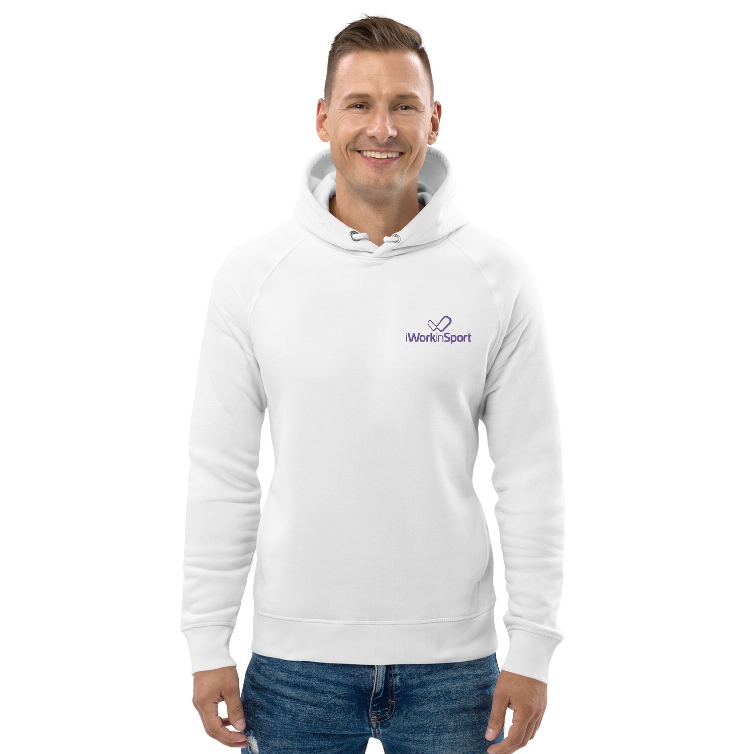 iWiS Unisex pullover hoodie - purple embroiled logo