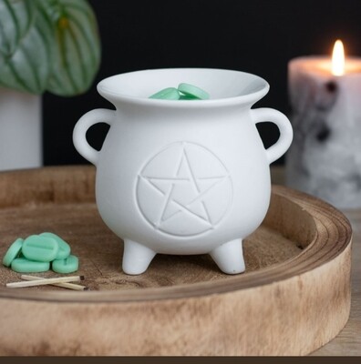 Burner white pentagram cauldron burner 