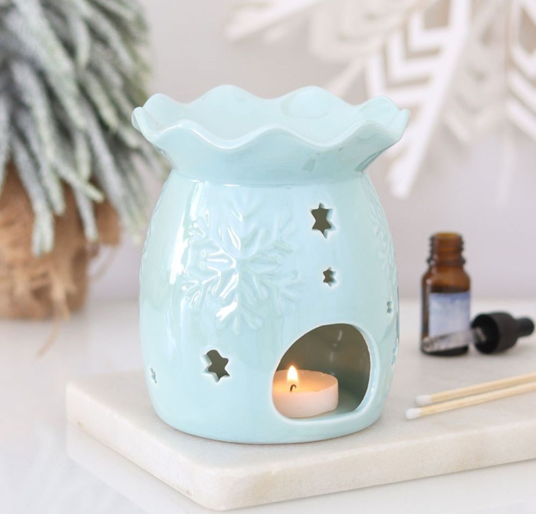 Burner Iridescent Blue Snowflake  design 