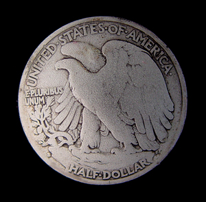 Silver Button made from US Eagle half dollar.