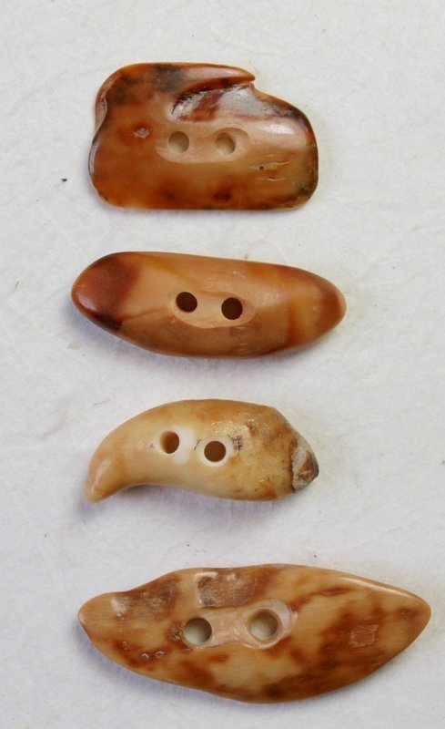 Fossilized Walrus Tusk button set of 4
