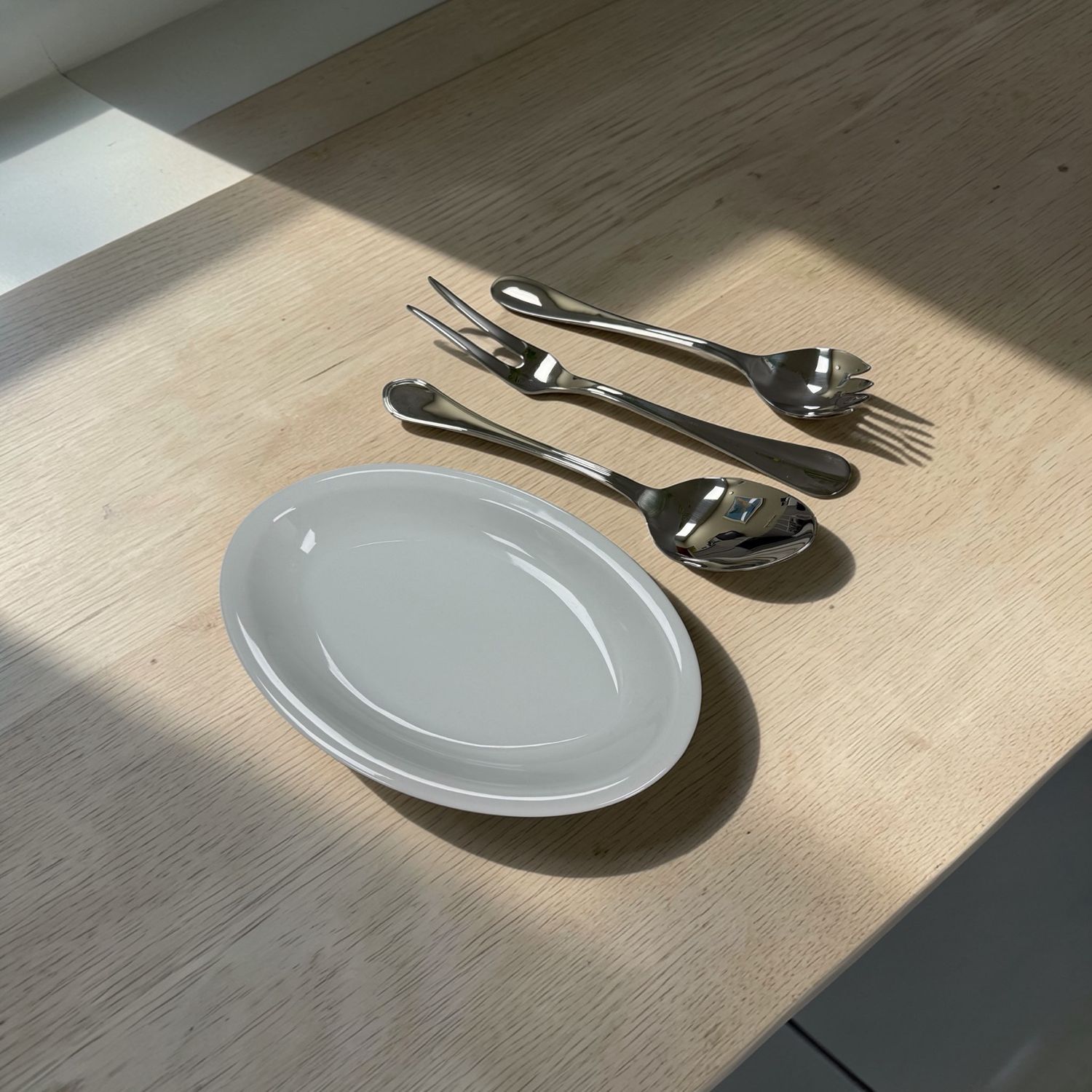 Oval Serving Dishes with Utensils