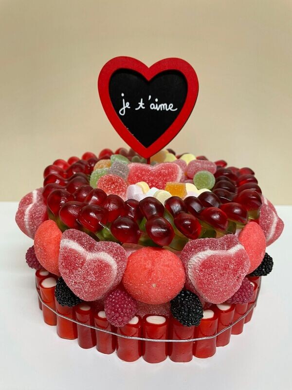 Snoeptaart &#39;Je t&#39;aime&#39;