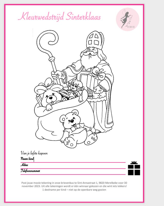 Kleurwedstrijd Sinterklaas