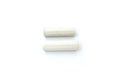 Harley Replica White Waffle Style Grip Set with Plug Hole