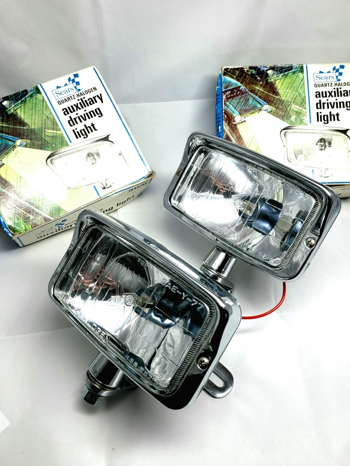 Vintage NOS  Dual 1960s Visor Headlight Set custom chopper