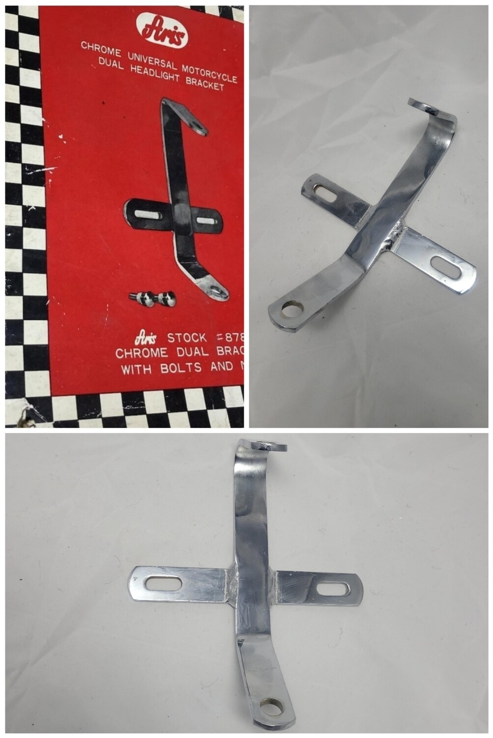 Chopper Double Dual Headlight Bracket NOS