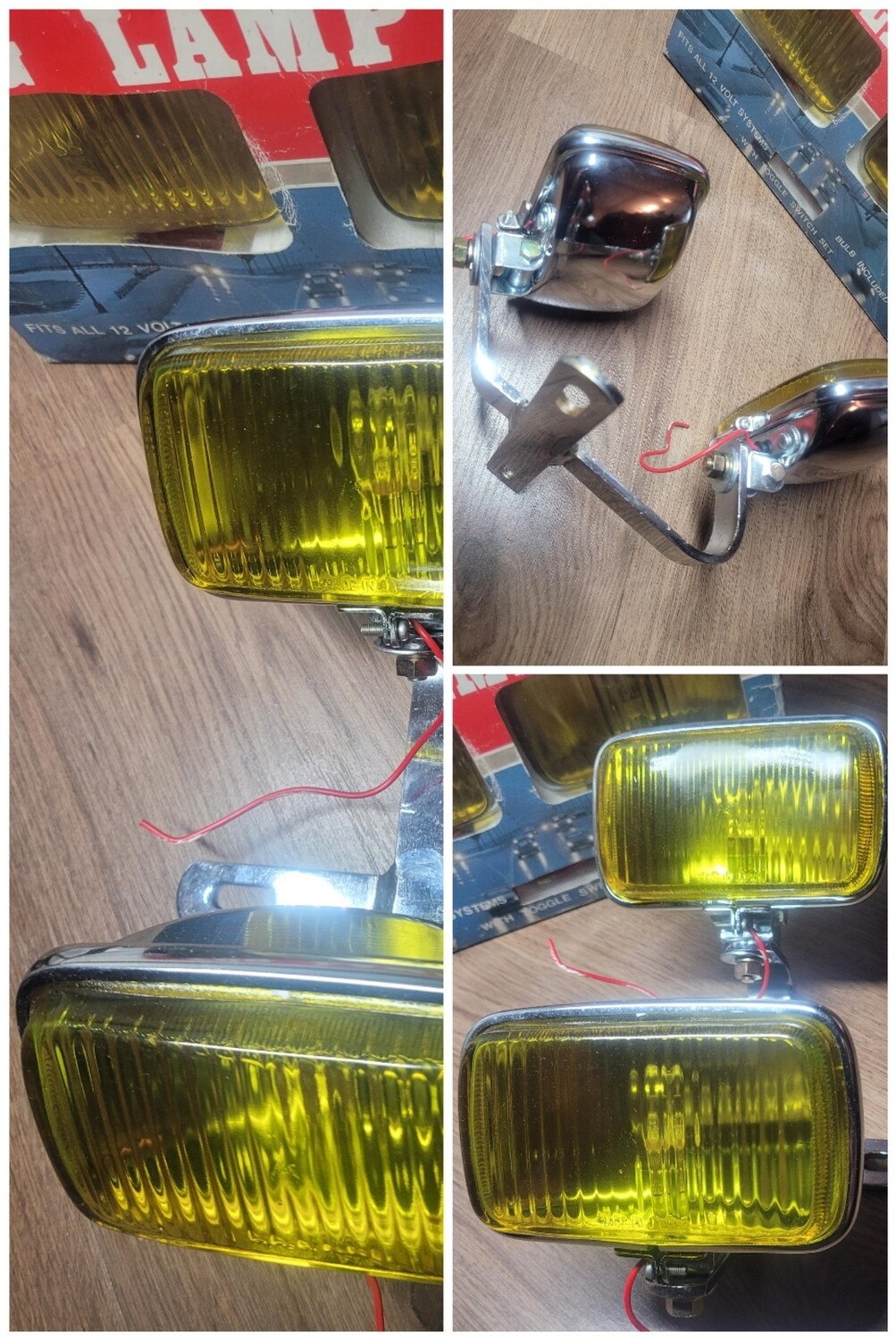 Small yellow NOS double chopper Headlight