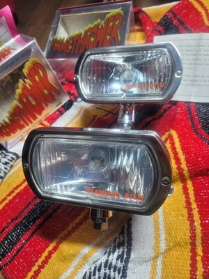 Stainless steel NOS Clear Aris Double Chopper Headlight