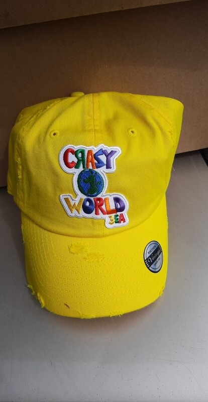 Crazy world distressed caps