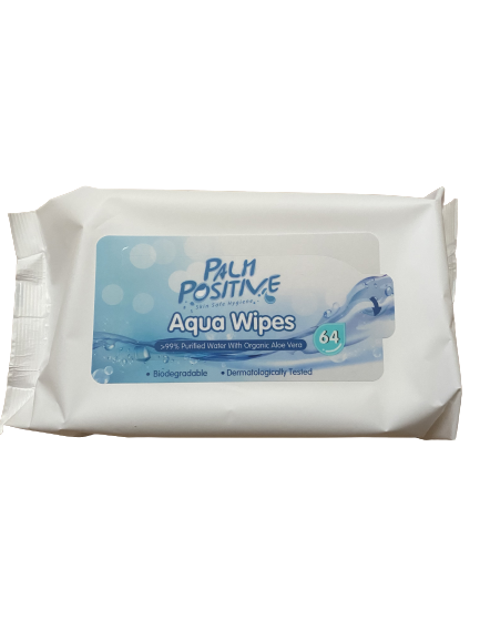 Aqua Water Wipes Organic Aloe Vera 12 packs of 64 flip top lid