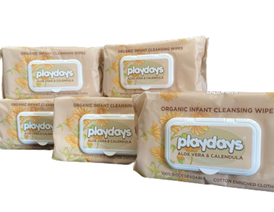FREE DELIVERY Playdays Aloe Vera Baby Wipes - Natural and Organic Care. 12packs80