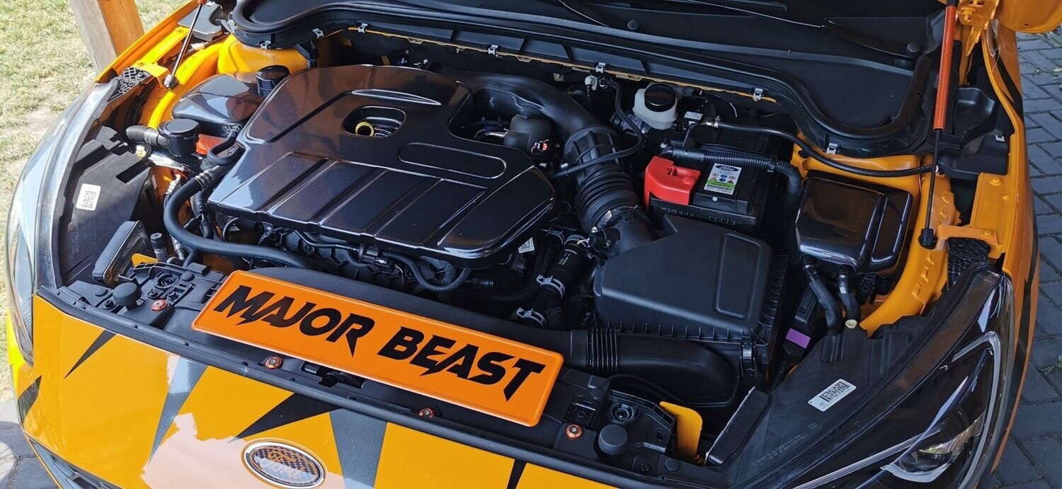 geeignet für Ford Focus, Stylisches Performance-Cover für den Motor, ideal für Fahrzeugtuning, Show&Shine, Werterhaltung, Fahrzeugpflege und eine individuelle Optik, perfekt für alle, die ihr Auto aufwerten möchten. Motorabdeckung Verkleidung Motorraum.
