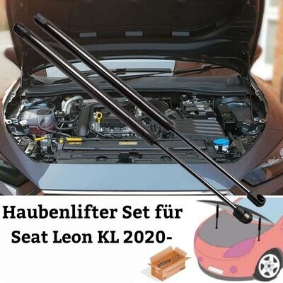 Hochwertige Haubenlifter, Haubendämpfer passend für Seat Leon 2020-,  in verschiedenen Farben, speziell von uns entwickelt, speziell für dein Fahrzeug, einfach zu installieren – ohne Bohren und Karosserieumbauten, für eine funktionale und stilvolle Aufwertung des Motorraums.