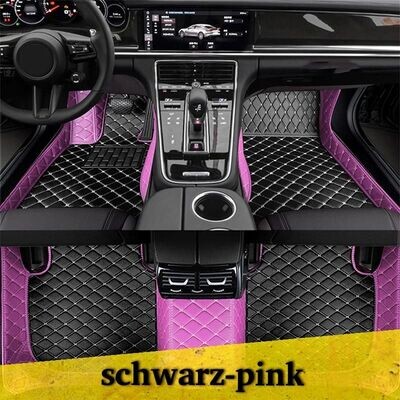 Premium Diamond Stitching Fußraummatten Colorstyle schwarz - pink