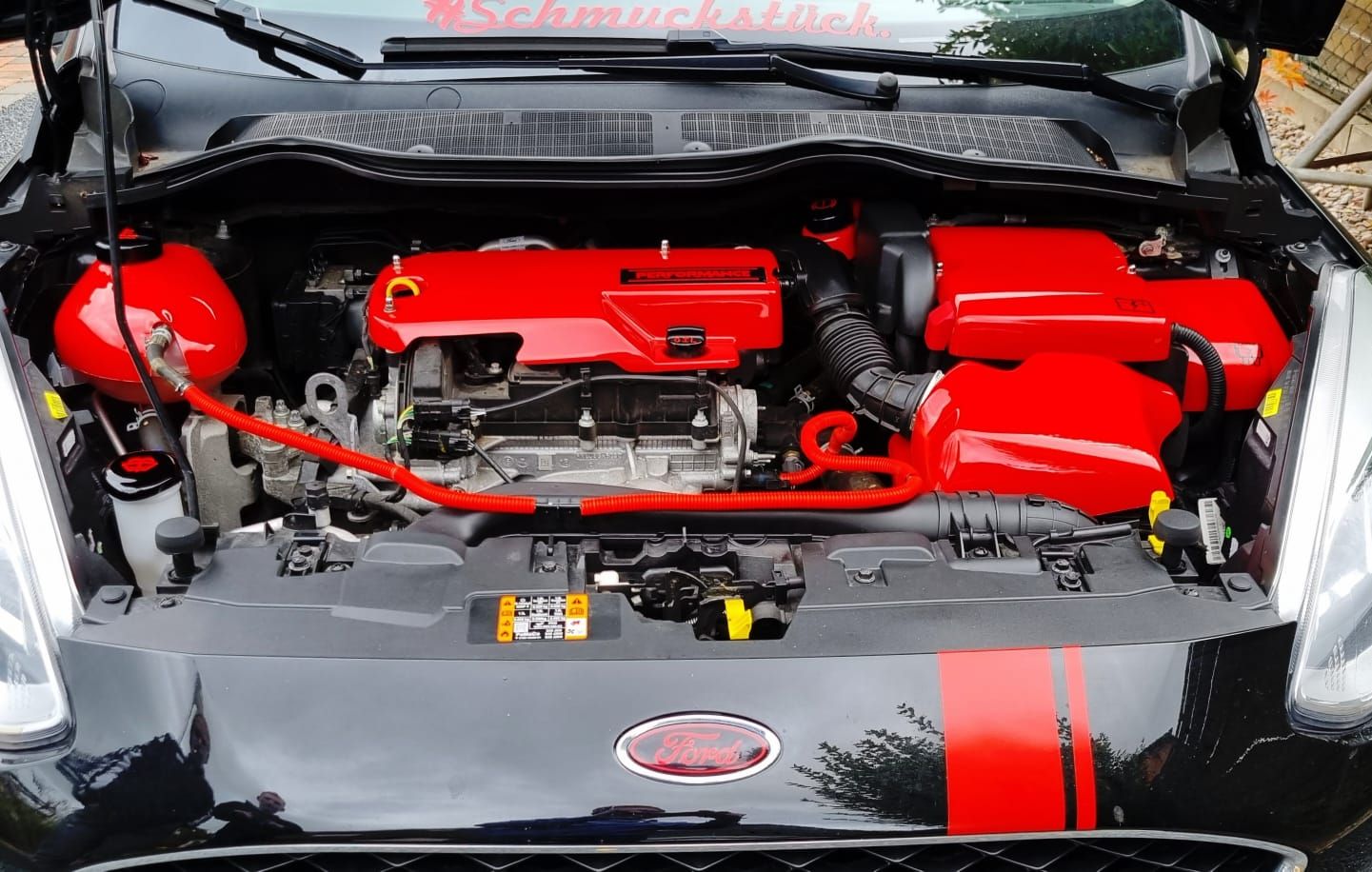 geeignet für Ford, Stylisches Performance-Cover für den Motor, ideal für Fahrzeugtuning, Show&Shine, Werterhaltung, Fahrzeugpflege und eine individuelle Optik, perfekt für alle, die ihr Auto aufwerten möchten. Motorabdeckung Verkleidung Motorraum