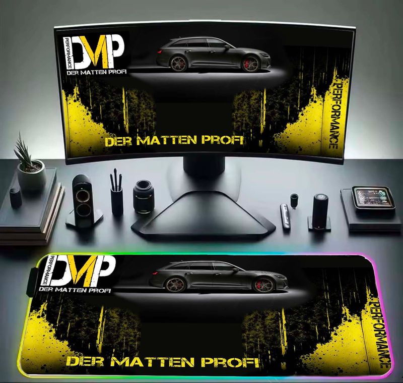 Schreibtisch Unterlage mit RGB Beleuchtung selbst gestalten Schreibtisch - Matte, Schreibtisch Unterlage, Mauspad, Mousepad, Büro, Tischauflage, RGB Beleuchtung, USB Beleuchtung