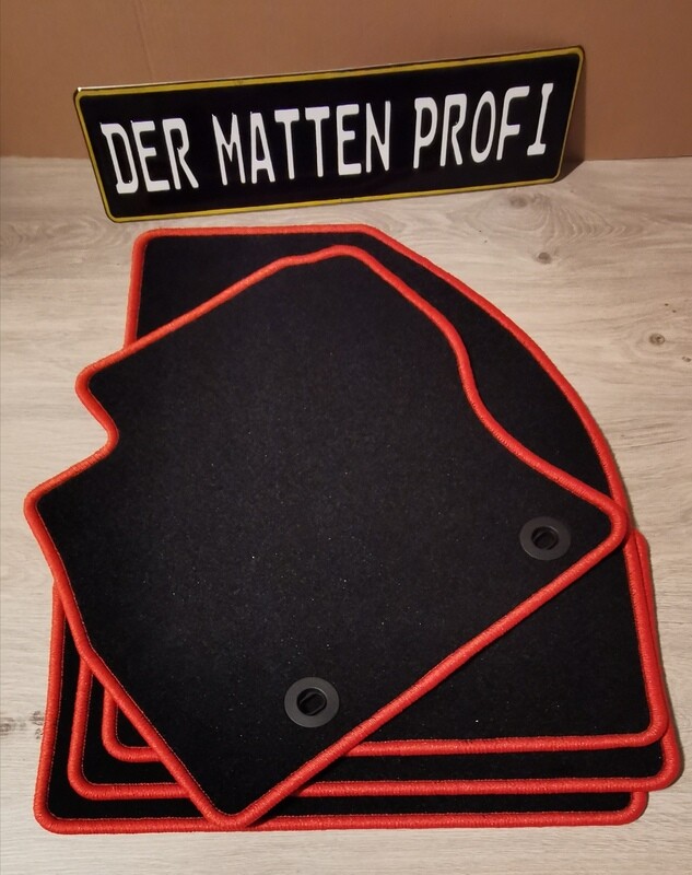 Basic Auto Velours Fußmatten Maßgefertigte, individuell gestaltbare Autofußmatten in hochwertiger Qualität, mit rutschfester Unterseite, langlebig und perfekter Passform, personalisierbar mit Stickerei und Wunschdesign.