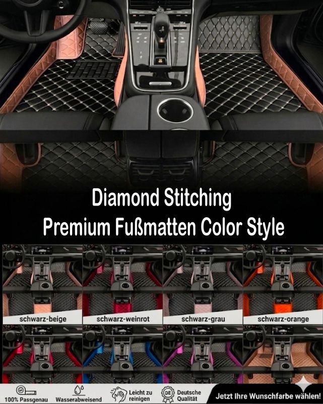 Premium Diamond Stitching Fußraummatten Color Style