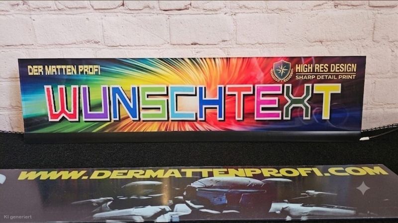 Cristal Acrylglas Showkennzeichen mit Beleuchtung Showkennzeichen Namensschild Auto Schild Beleuchtet