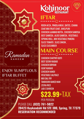 Iftar Buffet (Dine-in only)
