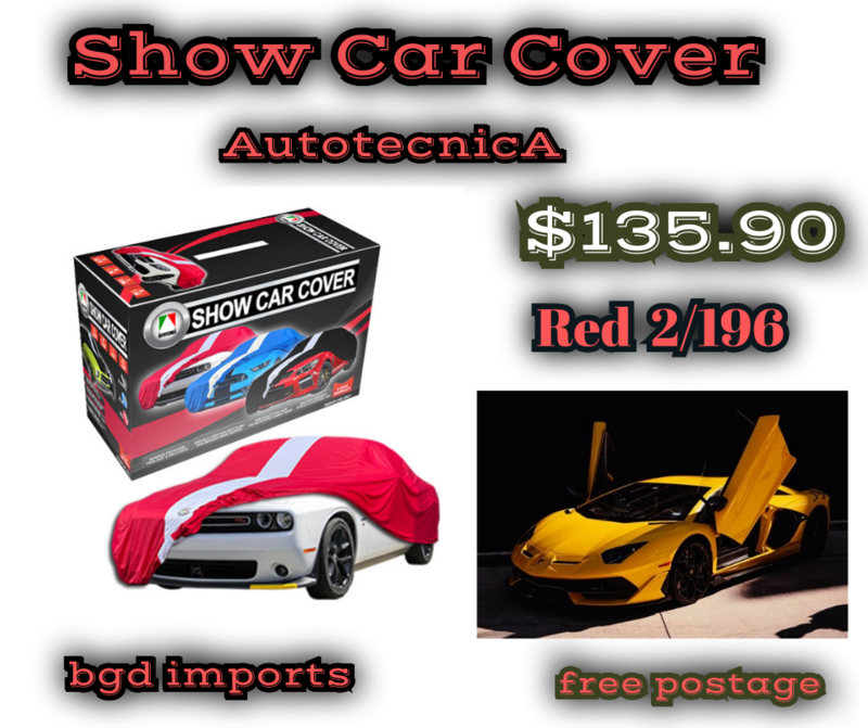 Autotecnica  Show Car Cover   2/ 196 Red #  4.9M  Indoor Show Car Covers.  Security Straps. Free Shipping .$135.90  SKU670