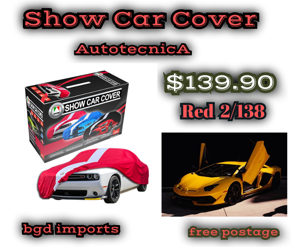 Autotecnica  Show Car Cover Red  2/ 198  #  5.2M  Indoor Show Car Covers.  Security Straps. Free Shipping .$139.90 SKU 535
