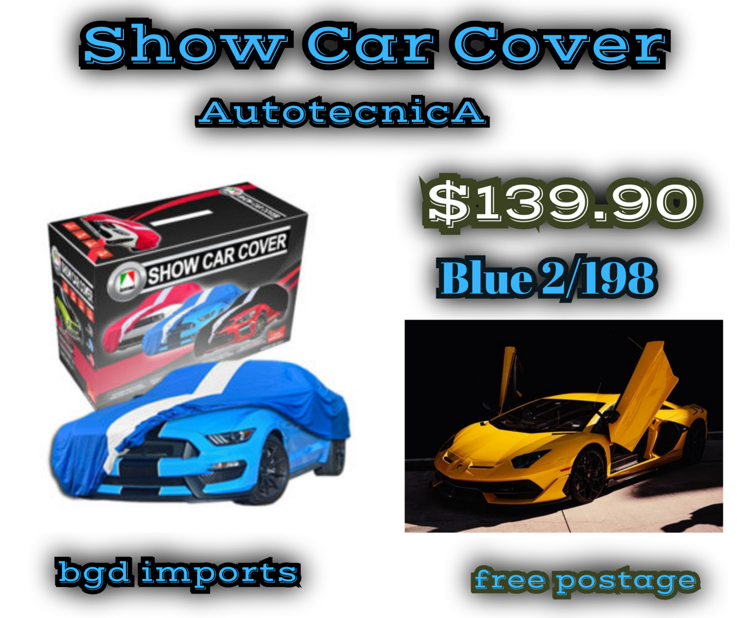 Autotecnica  Show Car Cover Blue 2/ 198  #  5.2M  Indoor Show Car Covers.  Security Straps. Free Shipping .$139.90 SKU 535