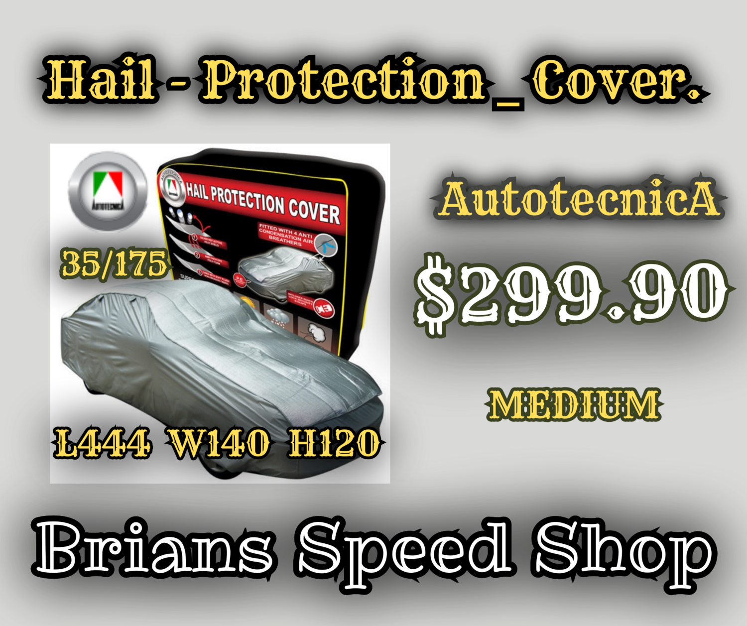 Evolution   35/175 - 4.4m  Hail Protection  Medium Size Waterproof  Car  Cover  Free Shipping $299.90. SKU