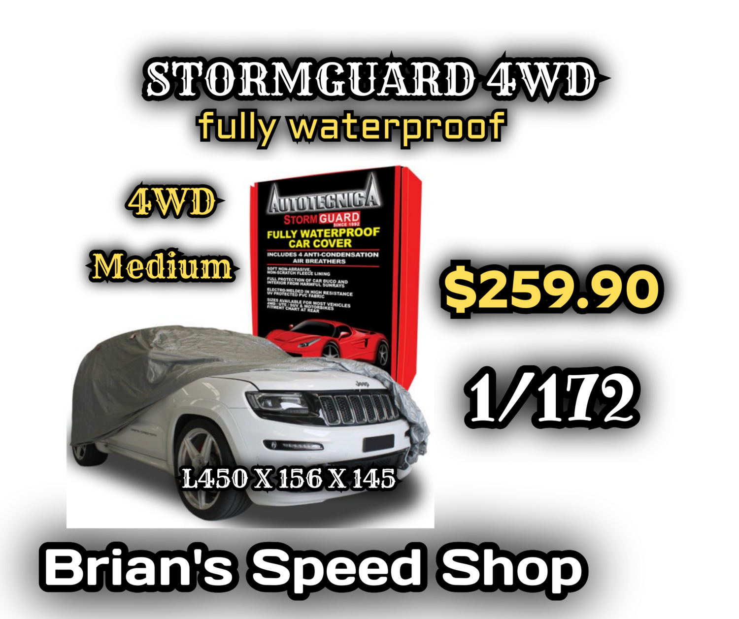 Stormguard  4WD   Large 1/172 fully waterproof Car Covers Free Shipping  $259.90