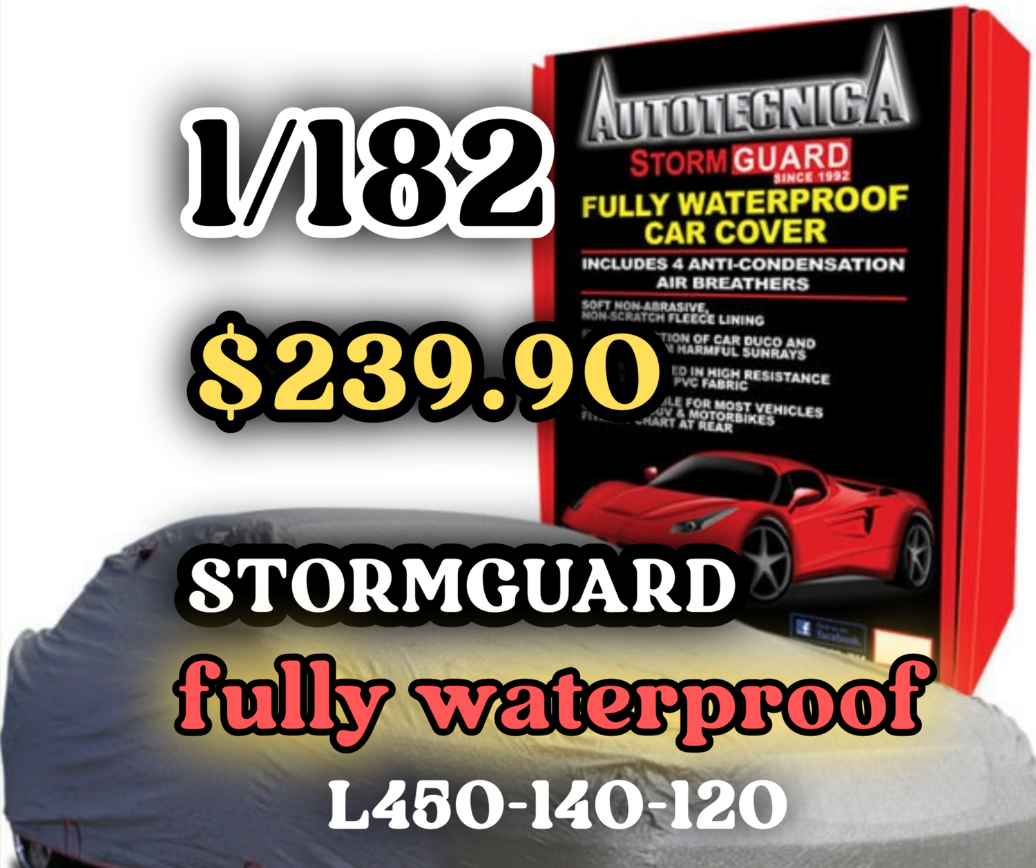 fully waterproof 1/182 Stormguard  Car Cover free  postage $239.90