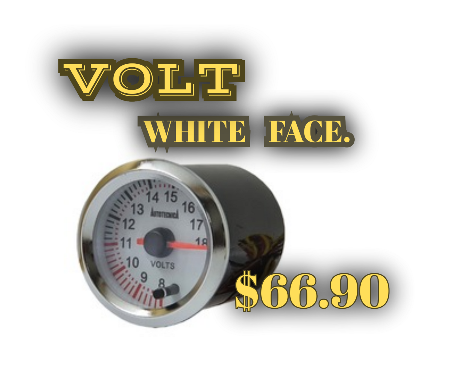 Autotecnica  VOLT GAUGE White Face Bians Speed Shop  $66.90