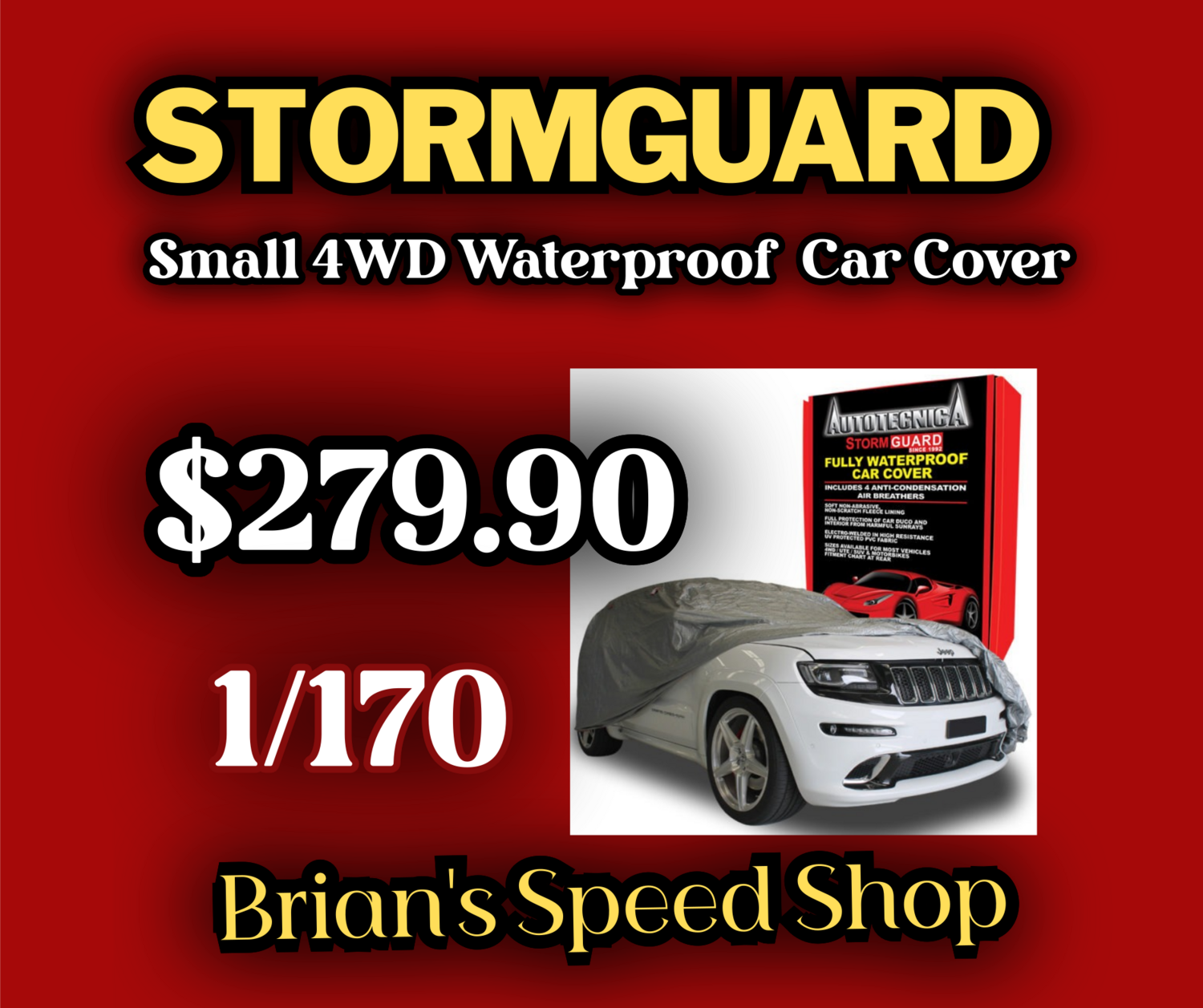 Stormguard  4WD   Small 1/170 fully waterproof Car Covers Free Shipping  $279.90