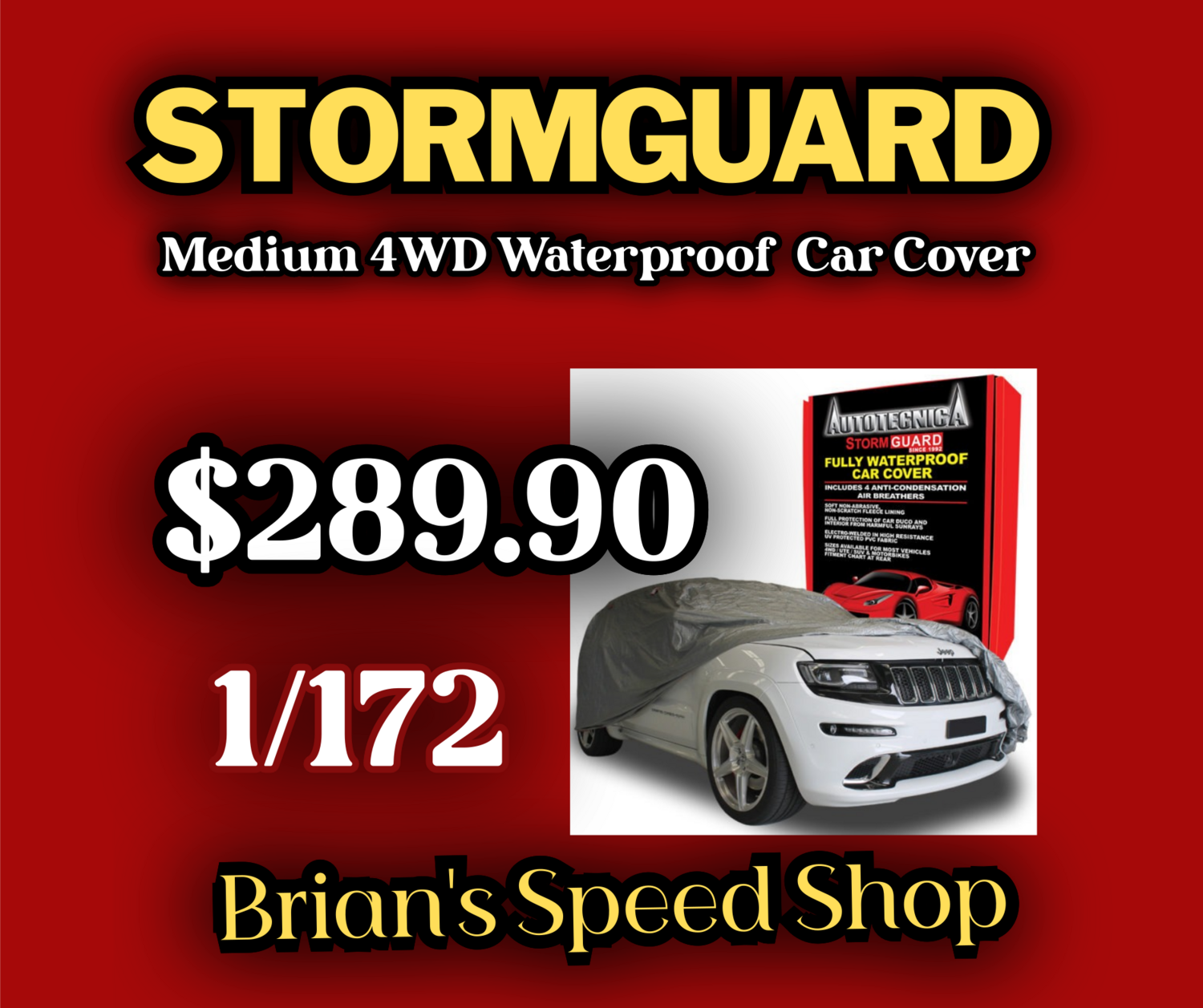 Stormguard  4WD   Medium 1/172 fully waterproof Car Covers Free Shipping  $289.90
