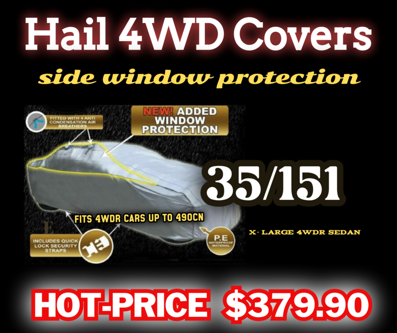 HAIL 4WD COVER  HOT PRICE  SIDE WINDOW PROTECTION 35/151  X-LARGE  HOT PRICE$379.90