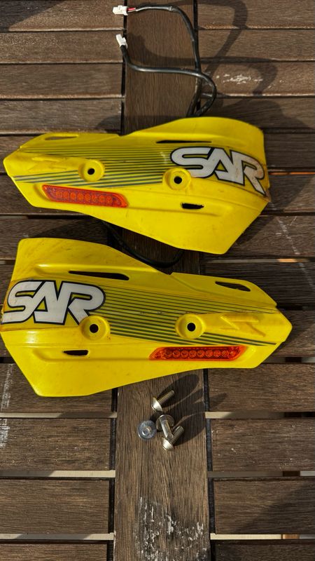 (USED) SICASS Florescent Black Turn Signal Hand Guard Deflectors - KTM/HQV factory connectors