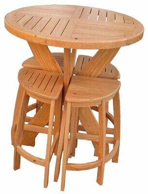 30in Bistro Table and Stool Set (Crystal-Clear)