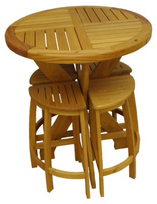 30in Bistro Table and Stool Set (Natural)