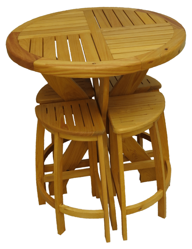 30in Bistro Table and Stool Set (Natural)