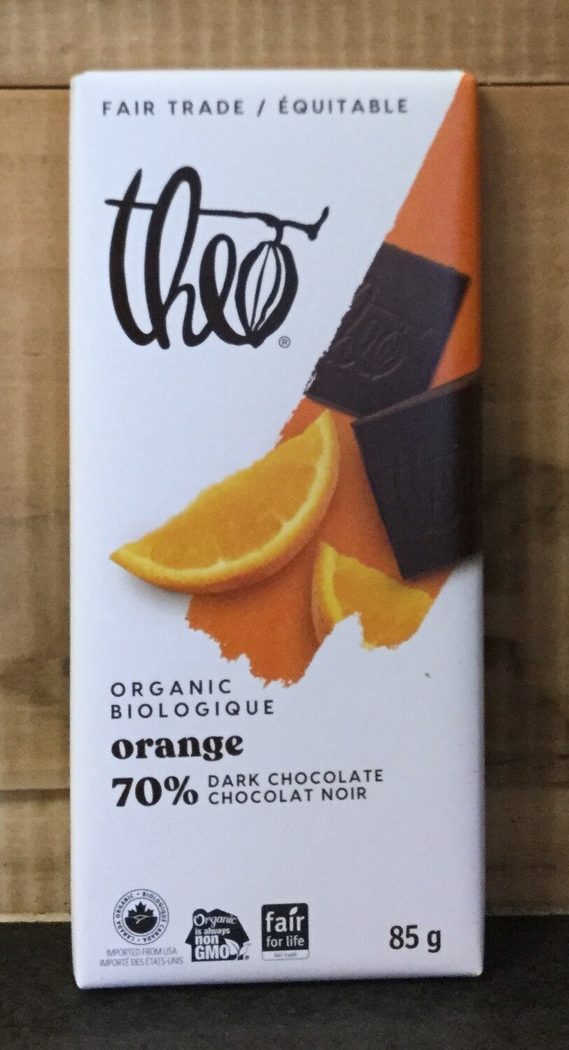 THEO Orange Choc Bar 85g THEO Orange Choc Bar 85g