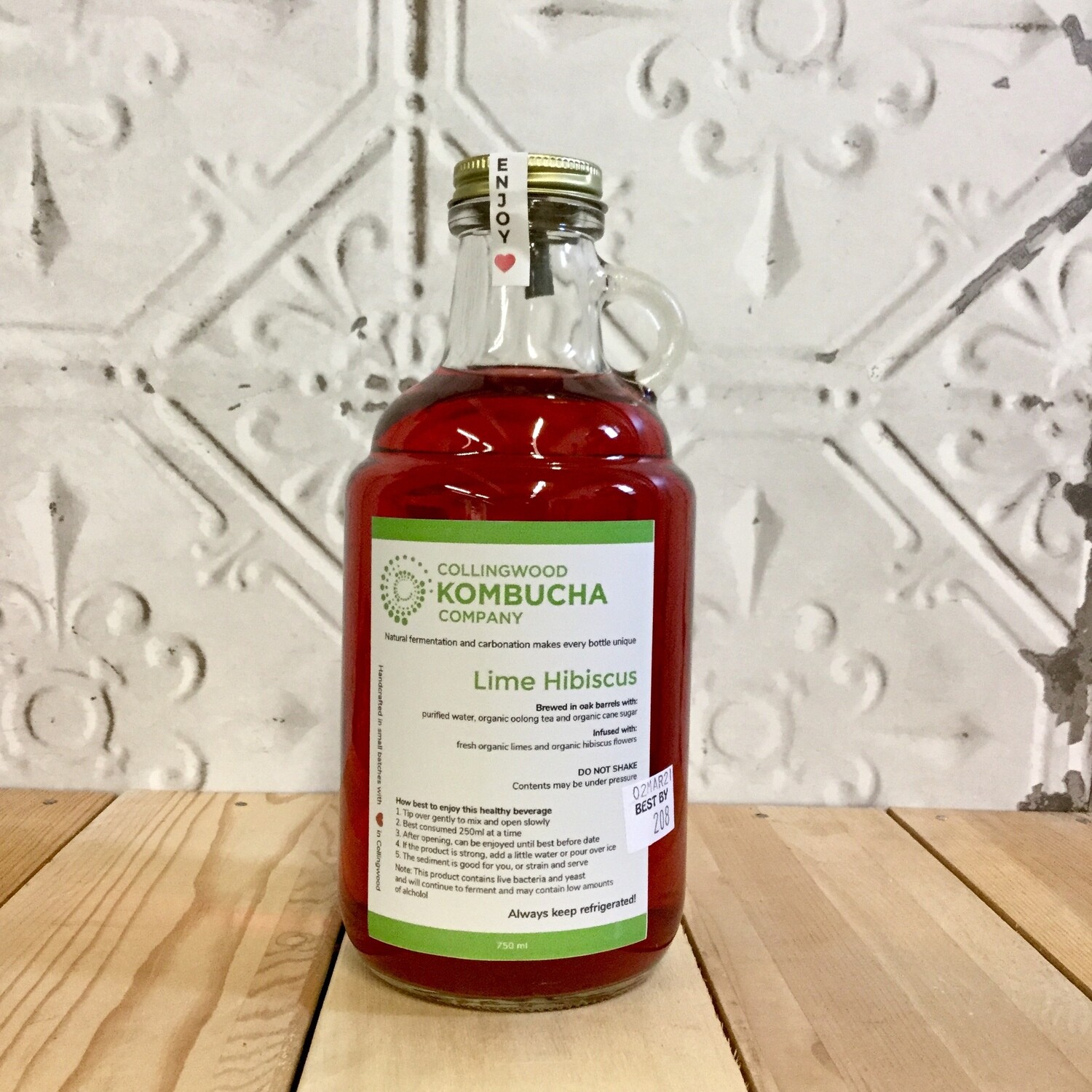 CWOOD KOMBUCHA Lime Hibiscus 750ml CWOOD KOMBUCHA Lime Hibiscus 750ml