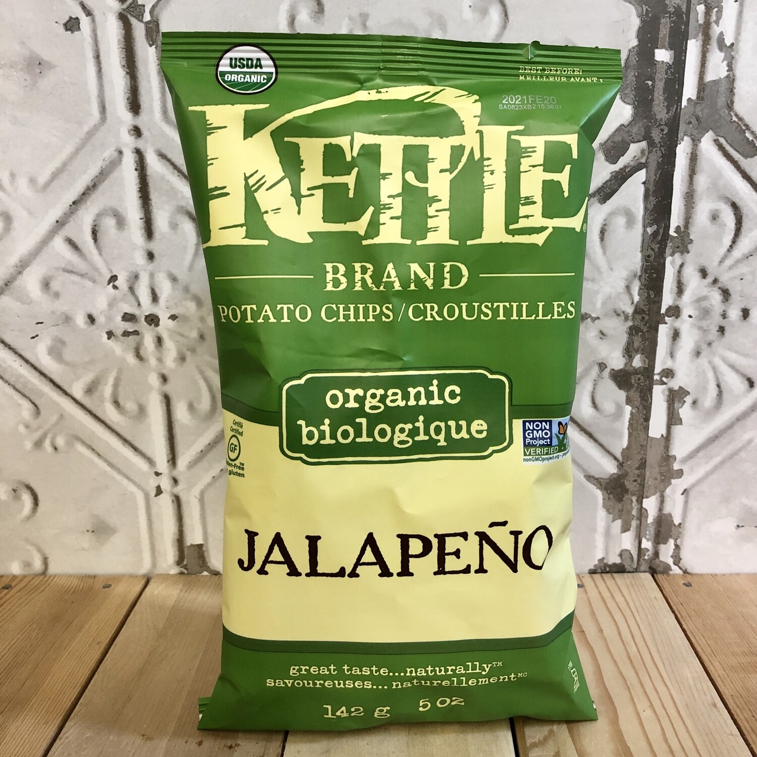 KETTLE BRAND Chips Jalapeno Org 142G KETTLE BRAND Chips Jalapeno Org 142G