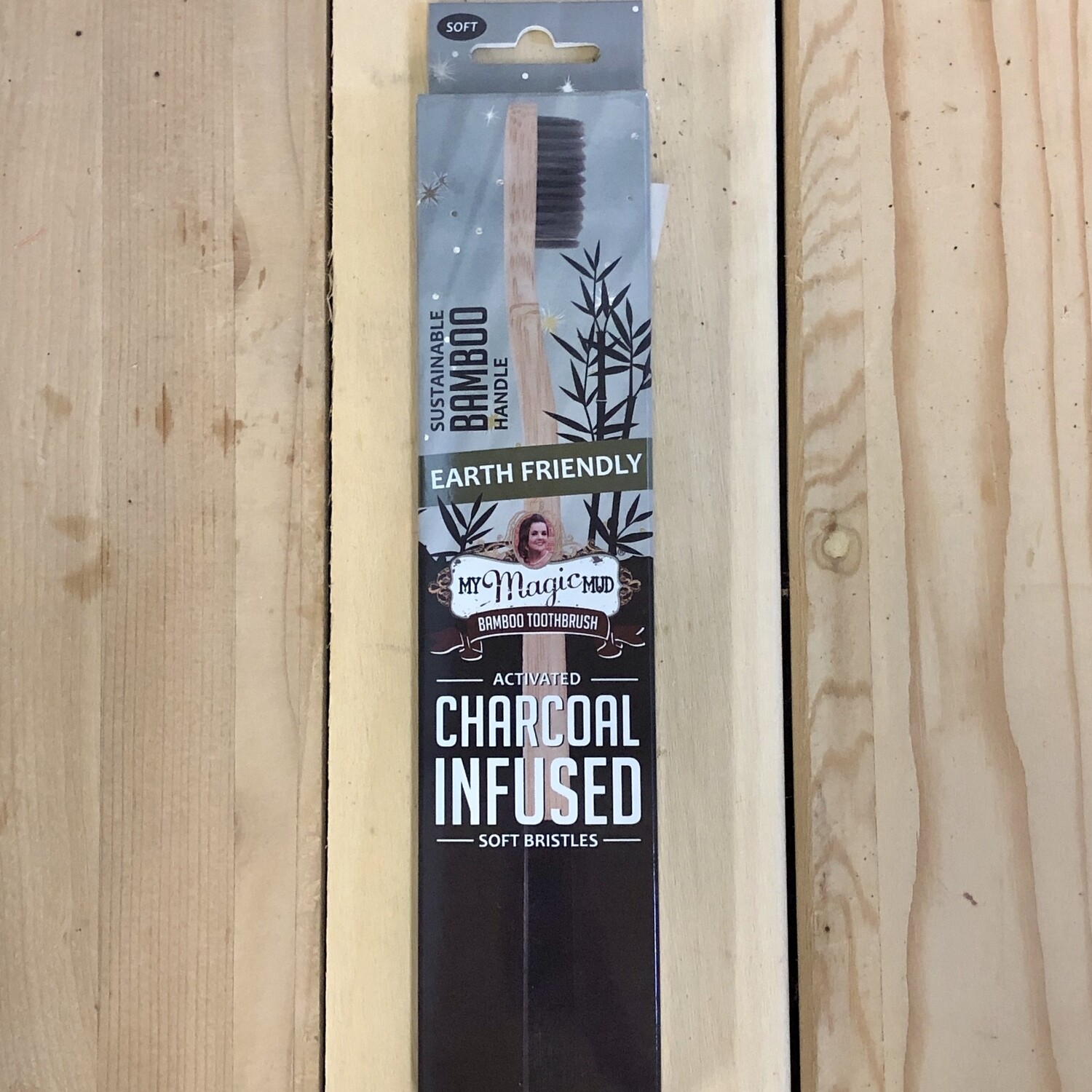 MY MAGIC MUD Bamboo Toothbrush with Charcoal 1 brush MY MAGIC MUD Bamboo Toothbrush with Charcoal 1 brush