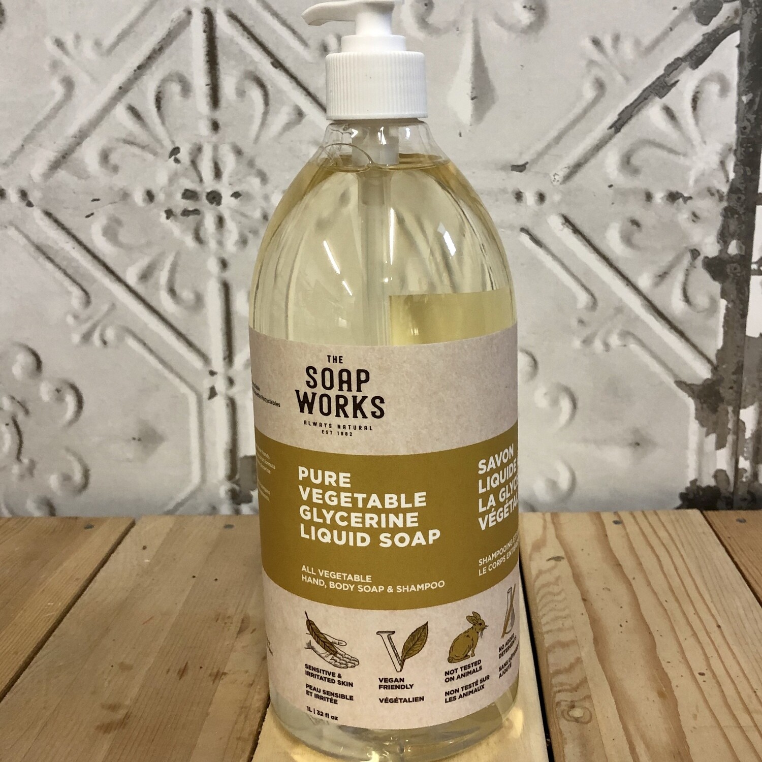 SOAP WORKS Pure Vegetable Liquid Soap 1L SOAP WORKS Pure Vegetable Liquid Soap 1L