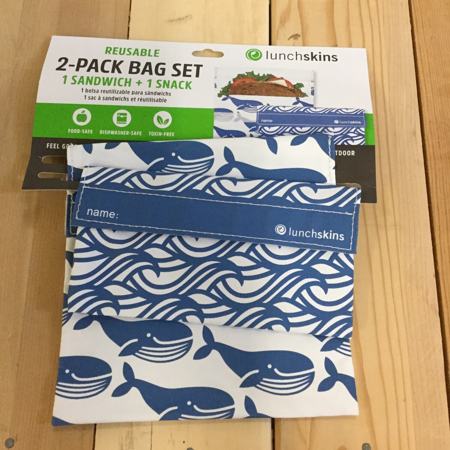 LUNCHSKINS Reusable Bag Set - Whale LUNCHSKINS Reusable Bag Set - Whale