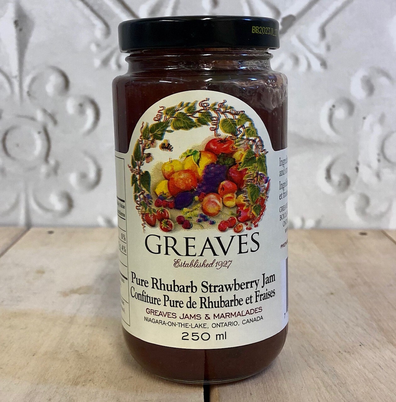 GREAVES Rhubarb Strawberry Jam 250ml GREAVES Rhubarb Strawberry Jam 250ml