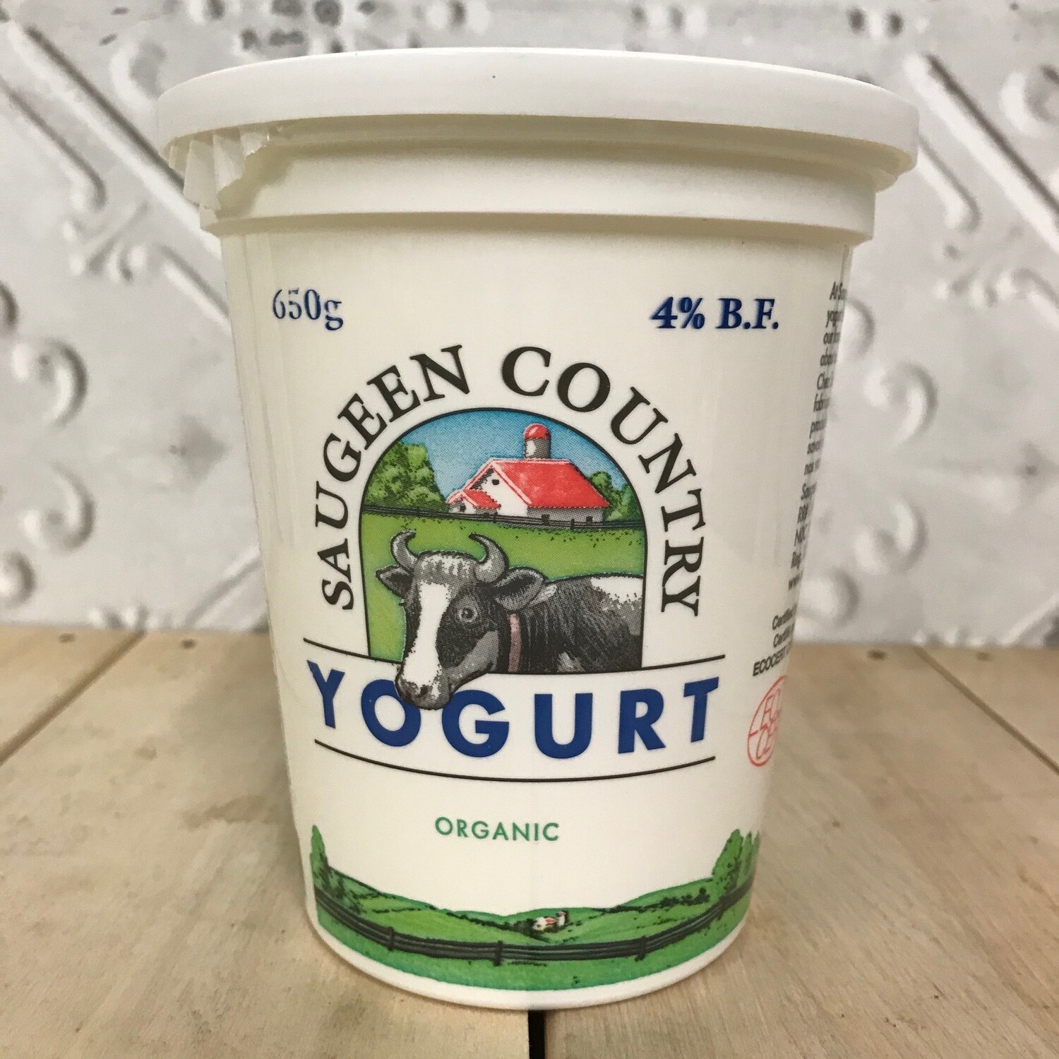SAUGEEN COUNTRY Yogurt - Plain Organic 650g SAUGEEN COUNTRY Yogurt - Plain Organic 650g