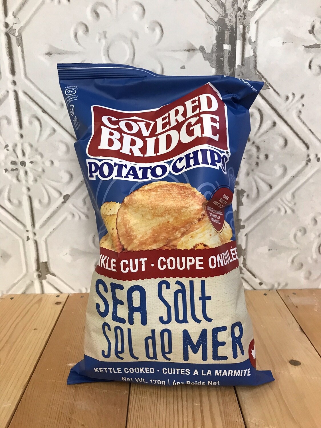 COVERED BRIDGE Chips Crinkle Cut Sea Salt 170g COVERED BRIDGE Chips Crinkle Cut Sea Salt 170g